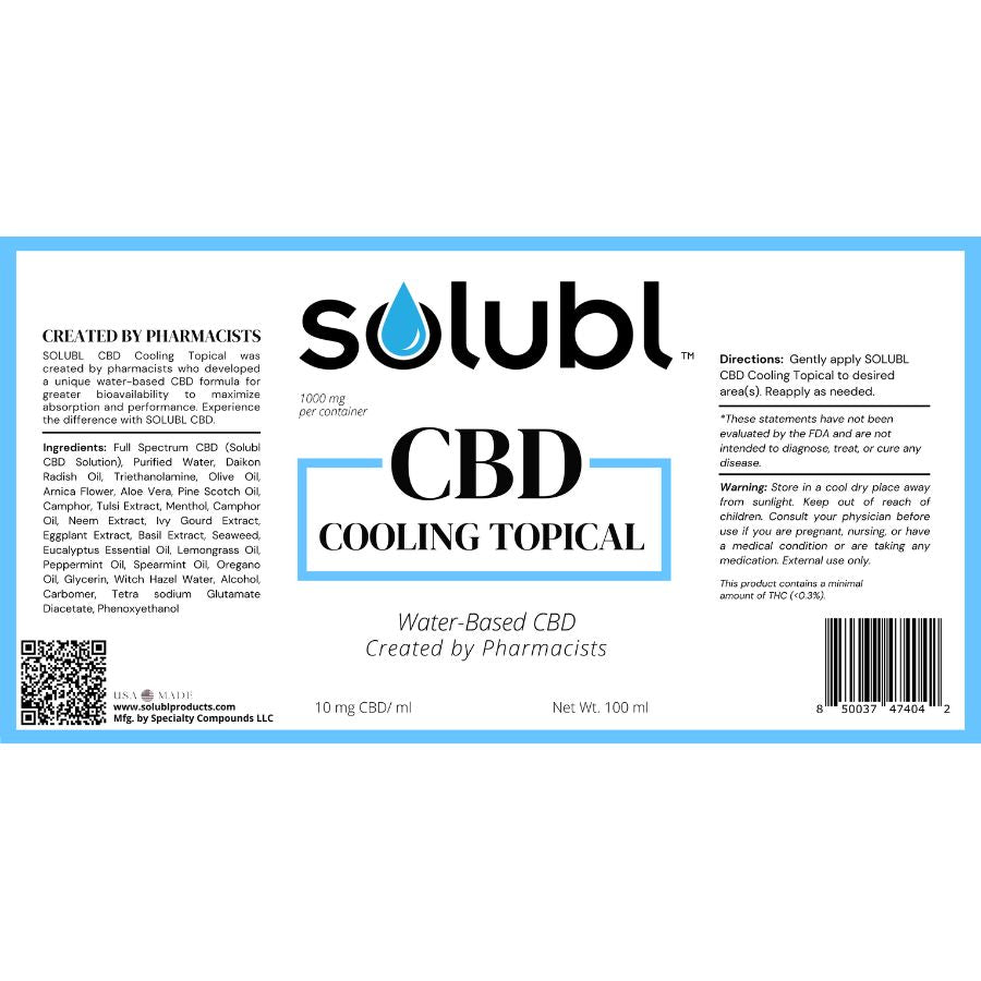 1000 mg CBD Topical Label